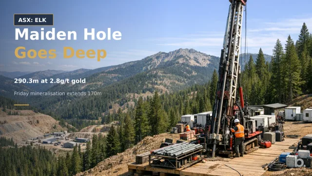 [ASX: ELK] ELK RANGE MINING LIMITED a diamond drill rig operating on a forested Idaho mine site, framed wide to show the