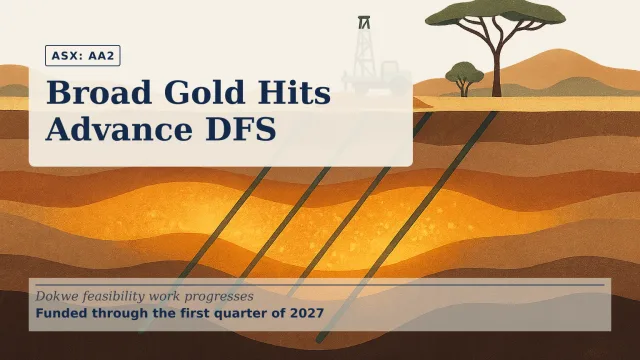 [ASX: AA2] ARIANA RESOURCES PLC a geological cutaway beneath an open Zimbabwean landscape, showing broad gold-bearing shear zones pierced by multiple diamond