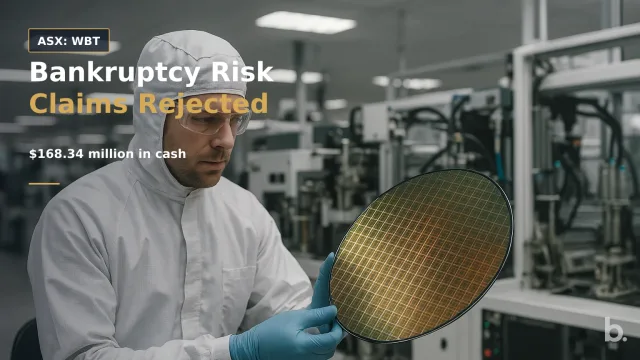 [ASX: WBT] WEEBIT NANO LTD a semiconductor engineer inspecting a silicon wafer inside a cleanroom, framed at workstation level with fabrication equipment