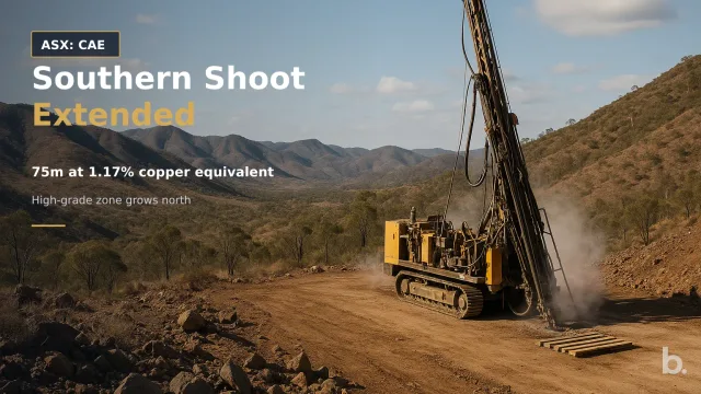 [ASX: CAE] CANNINDAH RESOURCES LIMITED a diamond drill rig operating on rugged terrain at the Mt Cannindah exploration project in central Queensland,
