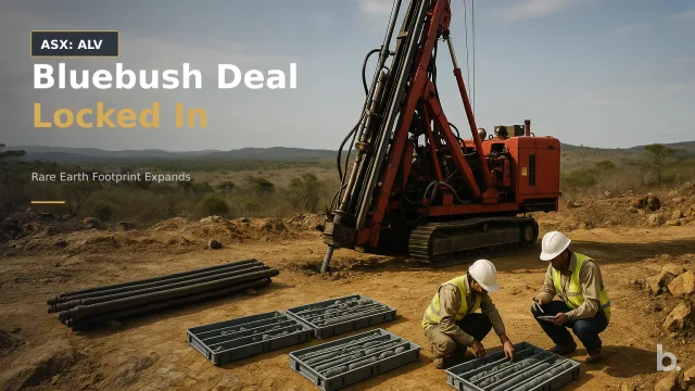[ASX: ALV] ALVO MINERALS LIMITED a diamond drill rig operating on the weathered granite terrain of central Brazil, with drill rods, core