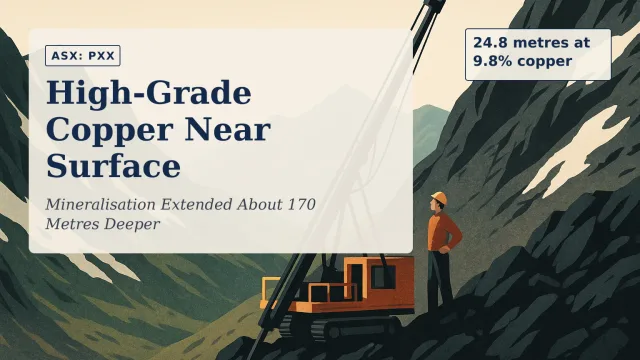 [ASX: PXX] POLARX LIMITED a diamond drill rig working on a steep Alaskan mountainside, surrounded by dark rock, lingering snowfields and rugged