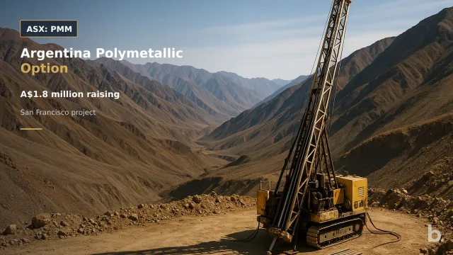 [ASX: PMM] PIONEER MINERALS LIMITED a wide view of rugged terrain in San Juan Province, Argentina, with a diamond drill rig operating