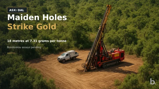 [ASX: DAL] DALAROO METALS LTD an aerial view of a reverse circulation drill rig and support vehicles operating on a cleared earth