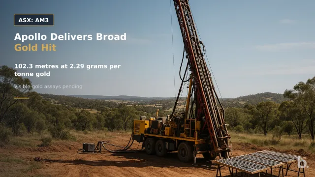 [ASX: AM3] AMARA MINERALS LIMITED a diamond drill rig operating in the central Victorian landscape, framed wide enough to show the drill
