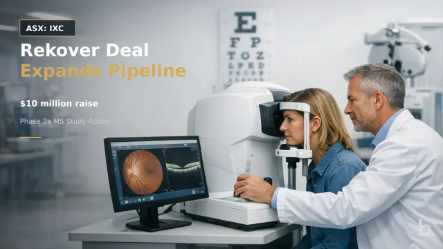 [ASX: IXC] INVEX THERAPEUTICS LTD a neurology research setting showing a clinician conducting a detailed vision assessment with a seated patient, with
