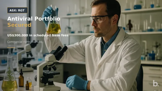 [ASX: RGT] ARGENT BIOPHARMA LIMITED a pharmaceutical research setting showing a scientist examining botanical compounds in glass laboratory vessels, with microscopes and