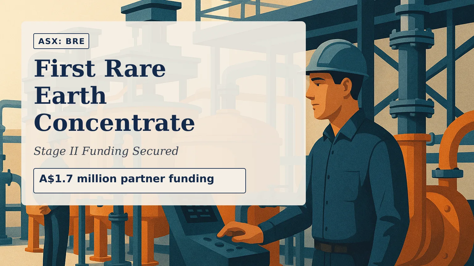 [ASX: BRE] BRAZILIAN RARE EARTHS LIMITED inside a modern Brazilian mineral-processing pilot plant, technicians monitor flotation cells, pumps and slurry tanks as