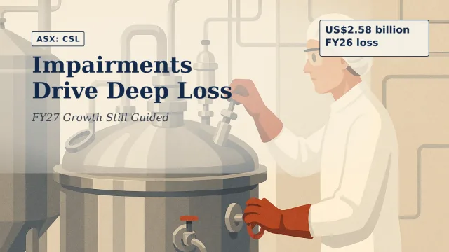 Illustration of a sterile biopharmaceutical manufacturing suite with stainless-steel vessels and a technician inspecting plasma-processing equipment, ren…